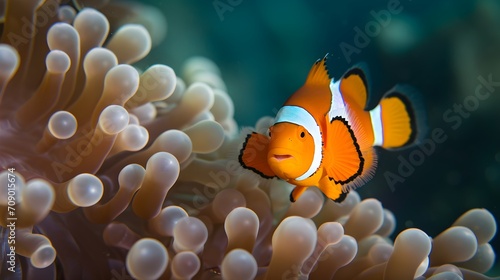clown fish in natural ocean environment. Ocean photography