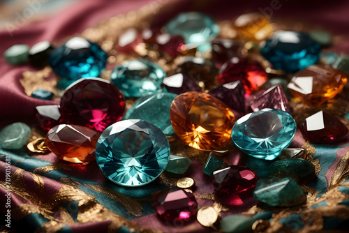 variety of coloured gemstones