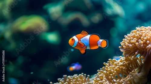 clown fish in natural ocean environment. Ocean photography