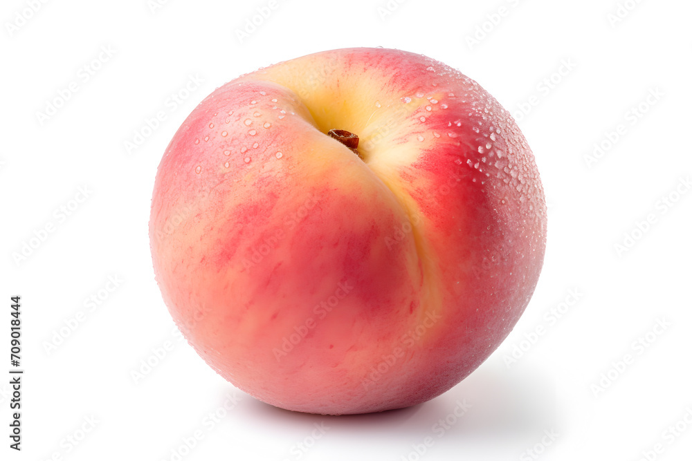 Ripe peach isolated on white background. Clipping path included. Ripe peach isolated on white background. Clipping path included.