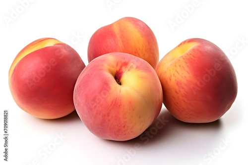 Ripe peach isolated on white background. Clipping path included.