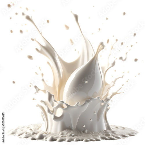 Milk splash 3d render  transparent background high quality.
