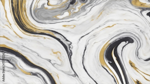 Abstract Gray, white and gold swirls marble ink painted texture luxury background © Reazy Studio
