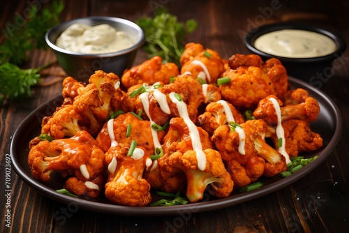 Deep- Fried Cauliflower Spicy WIngs With Mayonnaise