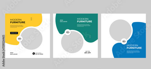 Modern furniture social media post instagram banner template 