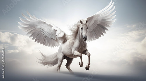 photograph real pegasus on cloud 