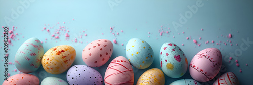 Easter eggs banner, DIY celebration, colorful egg hunt, festive spring background