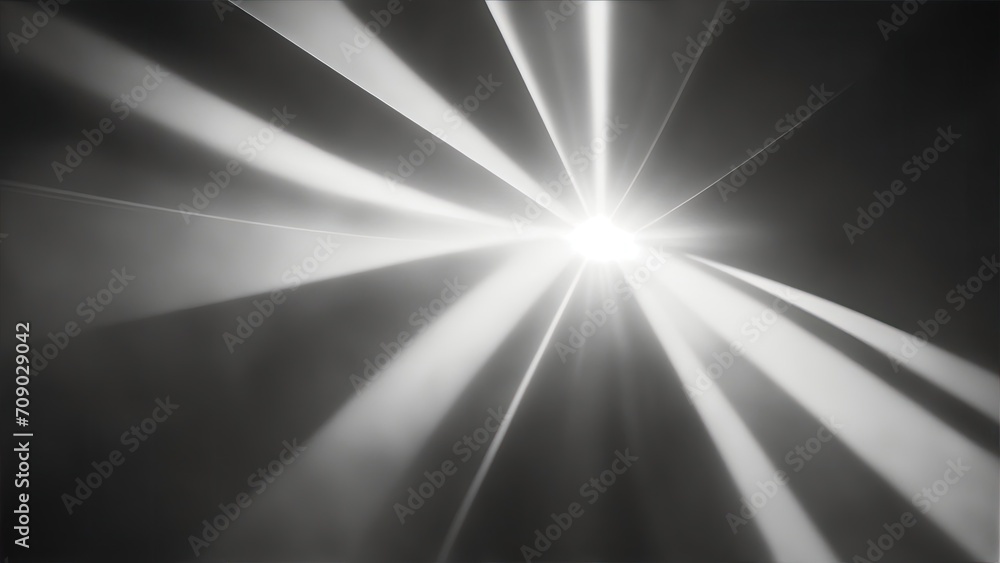 Fototapeta premium Gray light rays with geometric shapes background