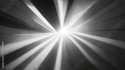 Gray light rays with geometric shapes background