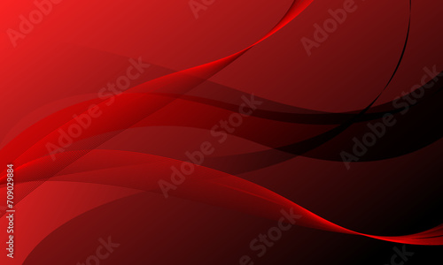 red smooth lines wave curves with soft gradient abstract background