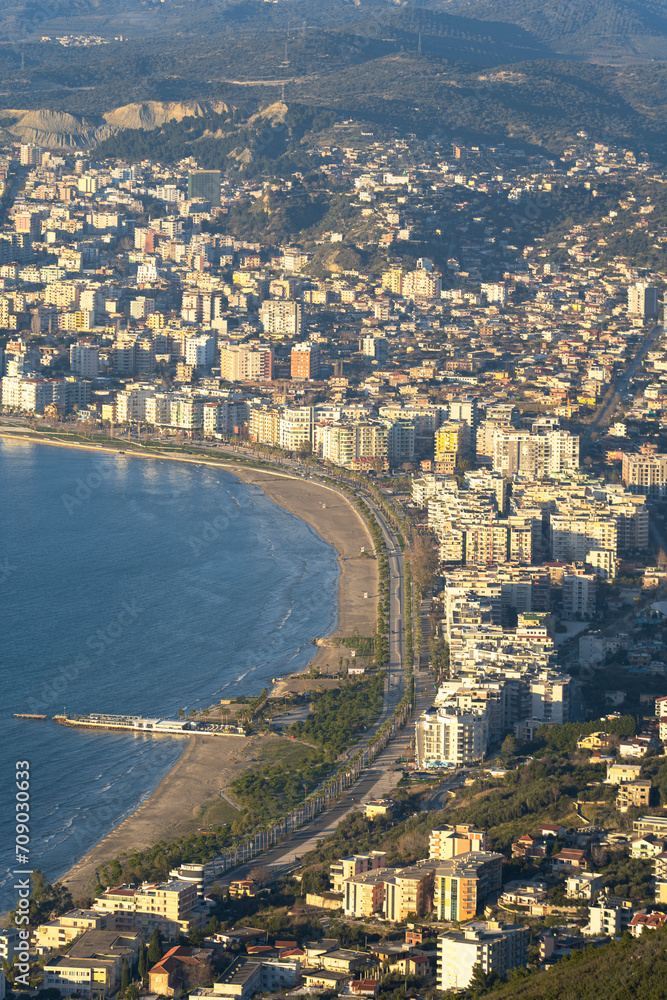 Obraz premium Albania , Vlora in sunset view of