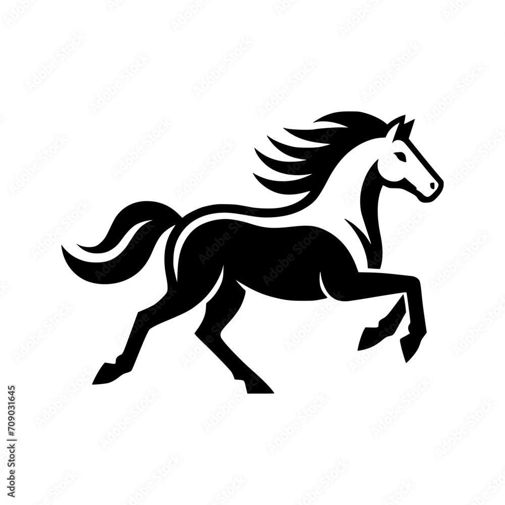 Vector logo of a running horse. black and white professional logo of a horse. can be used a logo, watermark, or emblem. Vector logo of a running horse. black and white professional logo of a horse. can be used a logo, watermark, or emblem.