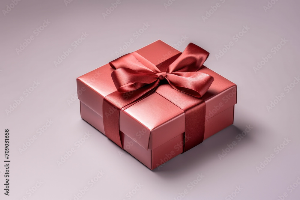 Holiday pink gift box gift for Birthday or Christmas present with copy space Holiday pink gift box gift for Birthday or Christmas present with copy space