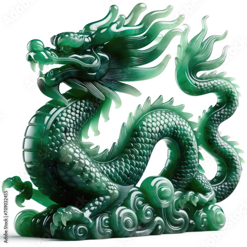a jade carving shaped into a Chinese dragon