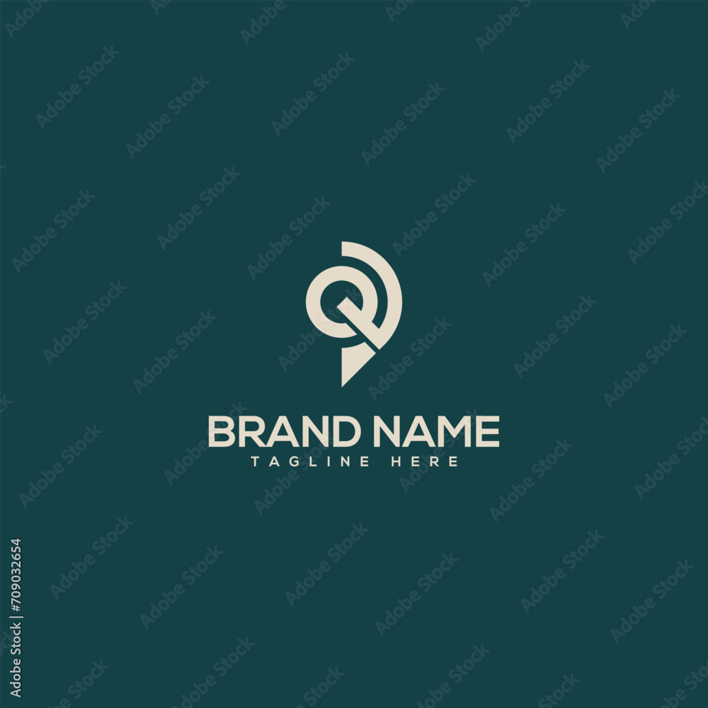 Alphabet monogram letter Q with location logo design - vector Alphabet monogram letter Q with location logo design - vector