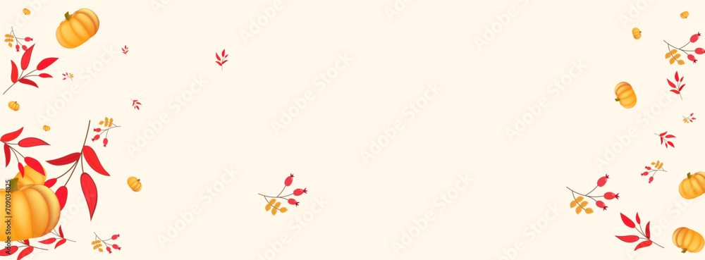 Red Pumpkin Background Beige Vector. Rowan Decorative. Green Abstract Border. Invitation Banner. Orange Vegetable Cozy Illustration. Red Pumpkin Background Beige Vector. Rowan Decorative. Green Abstract Border. Invitation Banner. Orange Vegetable Cozy Illustration.