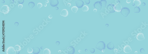 Ultramarine Shell Background Blue Vector. Scallop Pretty Graphic. Abstract Design. Navy Clam Maritime Textile Card.