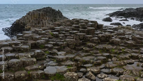 Giant's Causeway Northern Ireland coast Aerial view