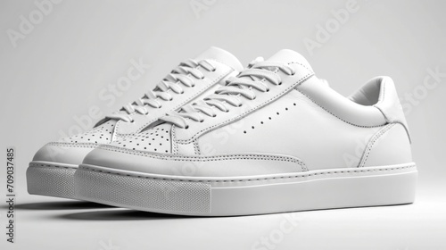 white leather sneakers