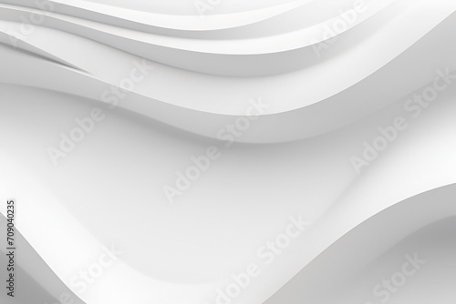 White geometric architectural 3D abstract minimalistic background with wave