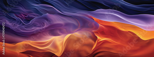 Abstract organic wave background with a stunning mix of orange, dark purple and sky blue