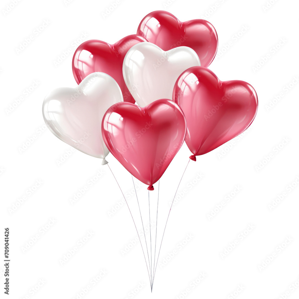 Heart shaped balloons isolated on background