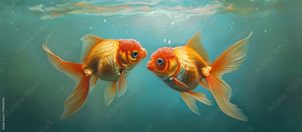 Naklejka premium Fish couple