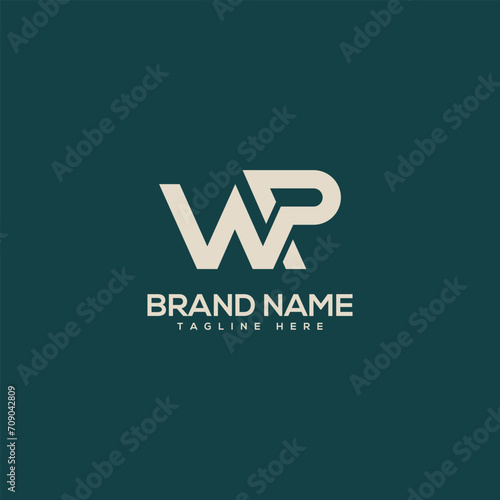 Professional unique letter WP PW monogram logo design template. Initials Business logo.