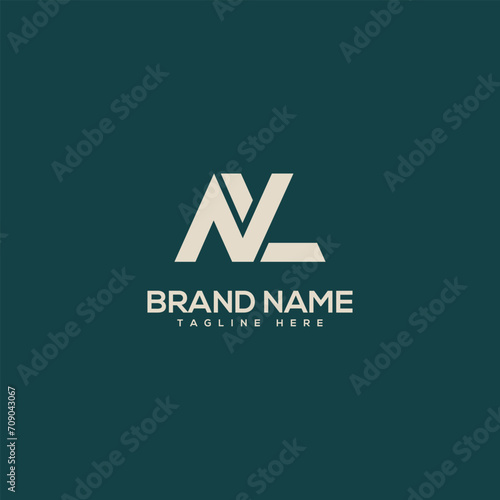 Professional unique letter NL LN monogram logo design template. Initials Business logo.