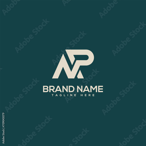 Professional unique letter NP PN monogram logo design template. Initials Business logo.