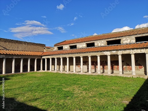Pavilion in the ancient city of Pompeii, destroyed by the volcano Vesuvius.