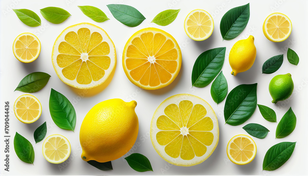 Fresh lemons with a sour taste, isolated on a white background. Fresh lemons with a sour taste, isolated on a white background.