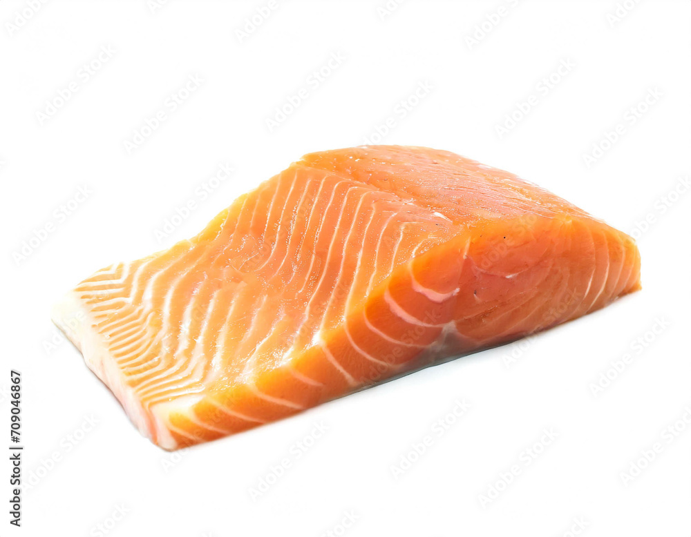 Roher Lachs isoliert auf weißen Hintergrund, Freisteller