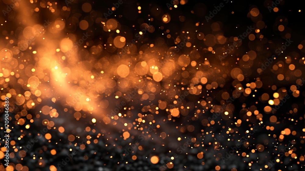 Naklejka premium Fire embers particles over black background