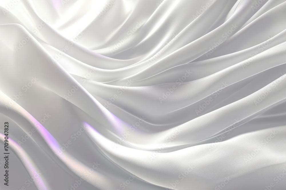 Fototapeta premium 白色のエレガントで滑らかなドレープのグラフィックウェーブ背景, Generative AI