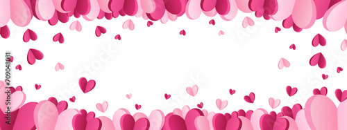 Мобильное устройствоLove valentine background with pink petals of hearts on transparent background. Vector banner, postcard, background. The 14th of February. Vector illustration EPS 10