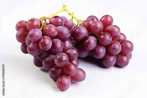Juicy purple grape on white background high quality detailed fruit image for advertising