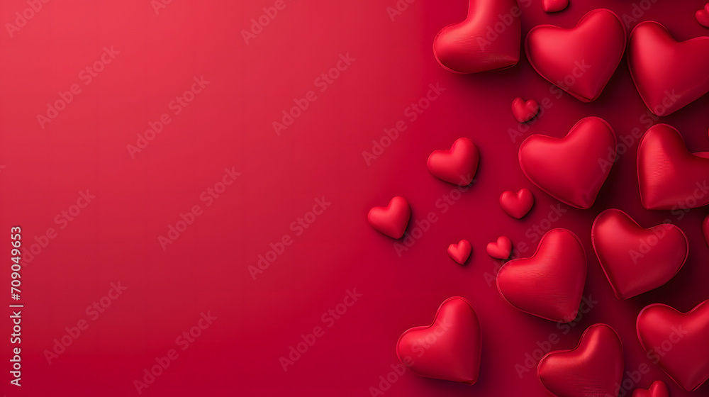Happy Valentine's Day background. Valentine minimalist background with hearts, gifts, flowers, leaves, empty space for copy, flat lay. Happy Valentine's Day background. Valentine minimalist background with hearts, gifts, flowers, leaves, empty space for copy, flat lay.