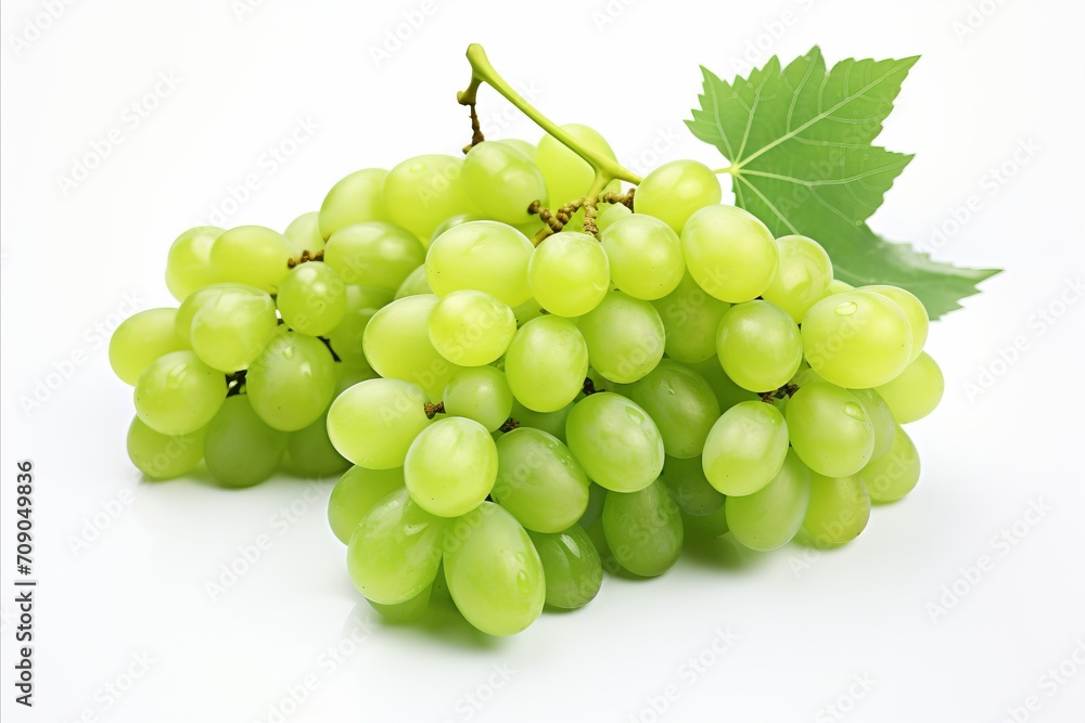 Green grape isolated on white background high quality detailed image ideal for advertising Green grape isolated on white background high quality detailed image ideal for advertising