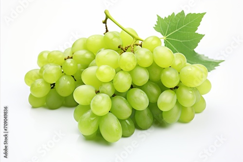 Green grape isolated on white background   high quality detailed image ideal for advertising