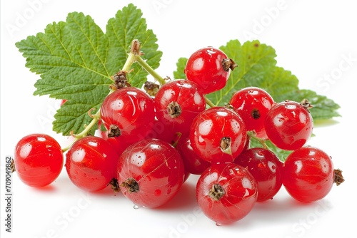 High quality red currant fruit isolated on white background for advertising materials