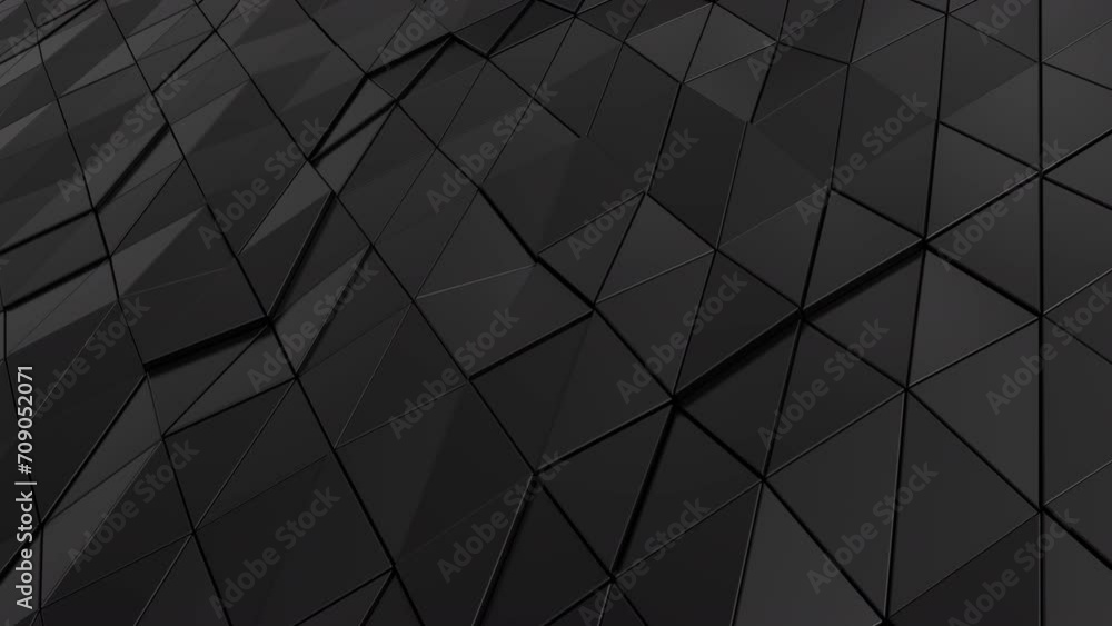 3d Abstract black triangle background. Hi tech Looping animation background