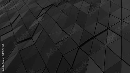 3d Abstract black triangle background. Hi tech Looping animation background photo