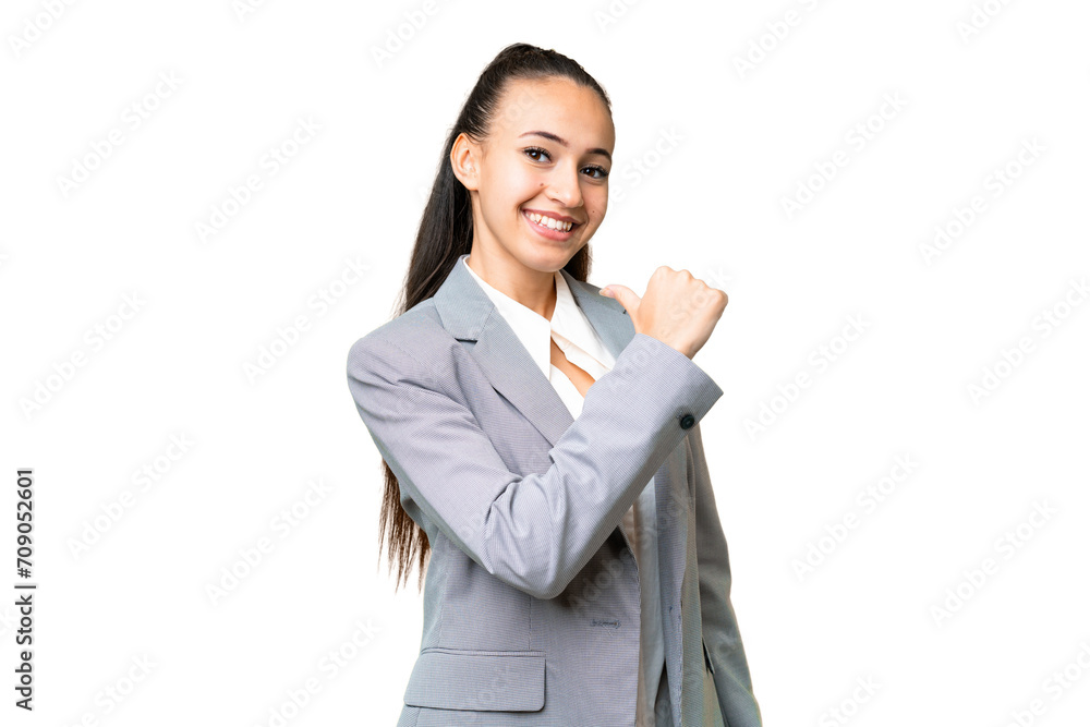 Young Arabian woman over isolated chroma key background proud and self-satisfied Young Arabian woman over isolated chroma key background proud and self-satisfied