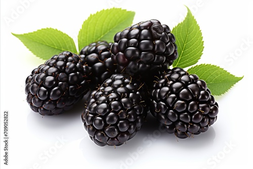 High quality isolated blackberry fruit on white background for advertising and marketing purposes