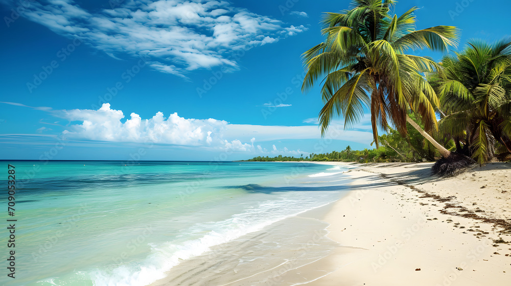 beach with palm trees in Kuba