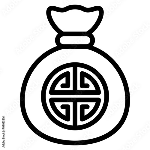 money bag, chinese coin icon
