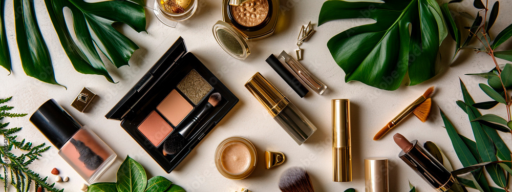 © Erik - Decorative cosmetics and flowers. Selective focus. © Erik - Decorative cosmetics and flowers. Selective focus.