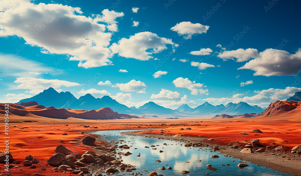 Experience the breathtaking natural beauty of Tibet's desert landscape. Immerse yourself in a sea of vibrant reds and ambers. Discover the unique and spectacular landscapes of the Tibetan desert.
