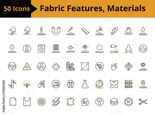 set of icons fabric properties